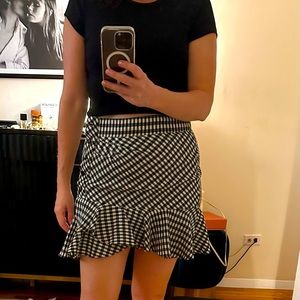 Veronica Beard Mini black and white checked skirt
